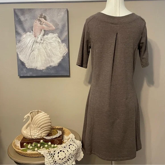 Title Nine Mocha Soft Stretch Knit Dress - Picture 6 of 9